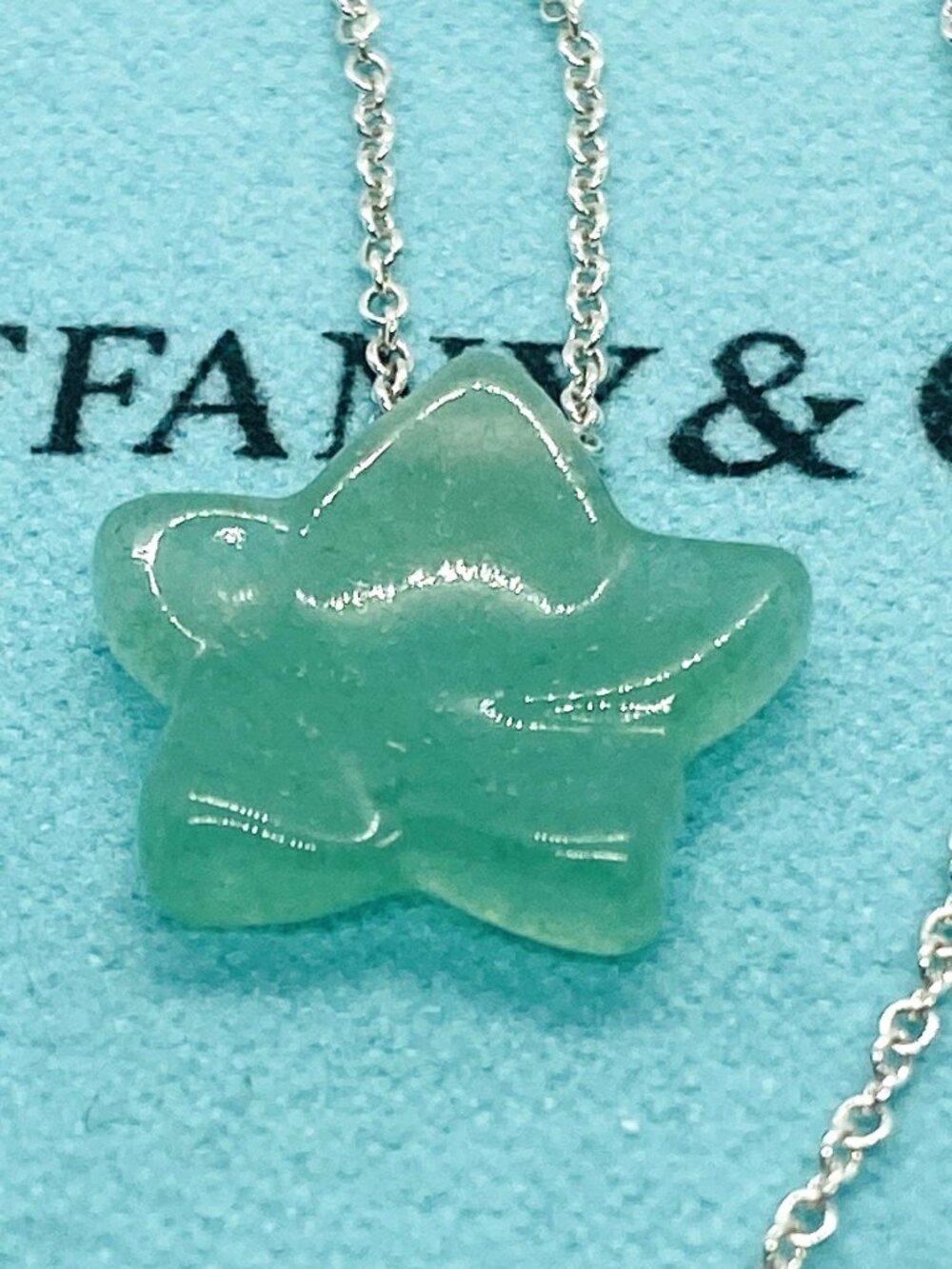 Tiffany & Co Elsa Peretti Green Stone Necklace 16"